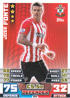 Jose Fonte Southampton 2014/15 Topps Match Attax #241